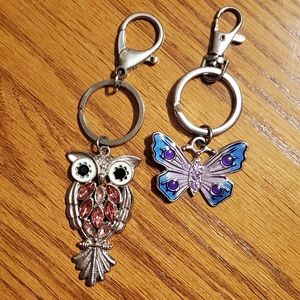 Owl & Butterfly Keychains